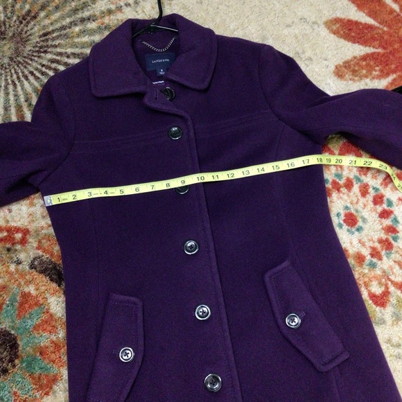 Lands End Women’s Plum Eggplant Pea Coat Jacket Wool Blend size 6 - Picture 5 of 13